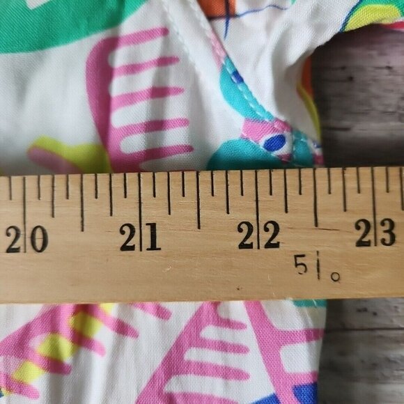 Hello Kitty Short-Sleeve Hawaiian Button Shirt Tropical Floral Print Beach - Picture 10 of 16